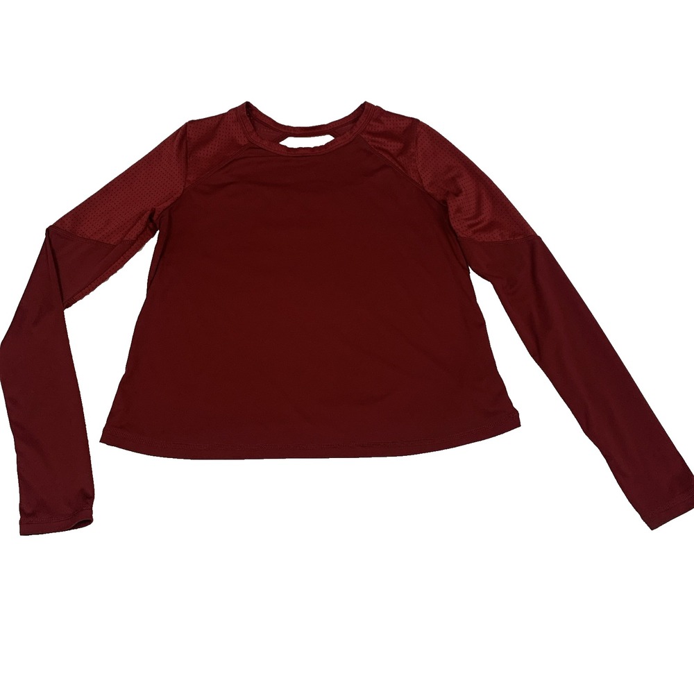 Champion C9 Women's XS Long Sleeve Mesh Athletic Shirt Red Training Thumbholes